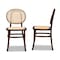 Baxton Studio Garold Mid-Century Brown Woven Rattan and Walnut Brown Wood 2-Piece Cane Dining Chair Set PR 195-2PC-12387-ZORO - alternate 3